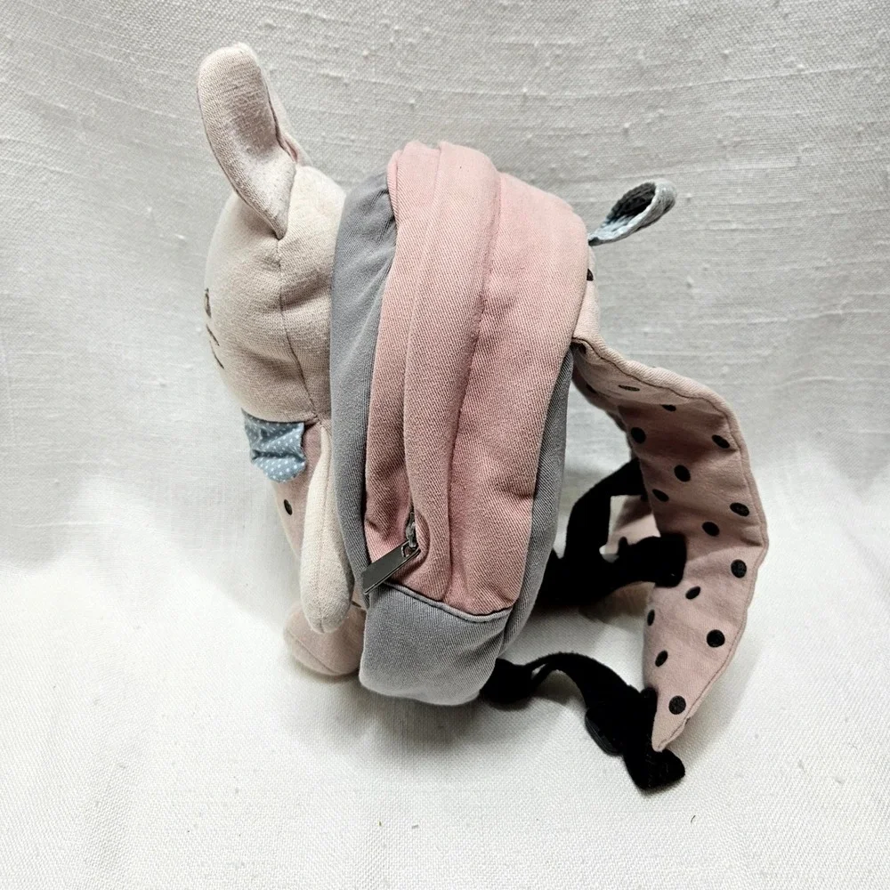 moimoln Bunny‎ Backpack Harness Toddler Pink Gray Plush Safety Leash LNX2WA3H08